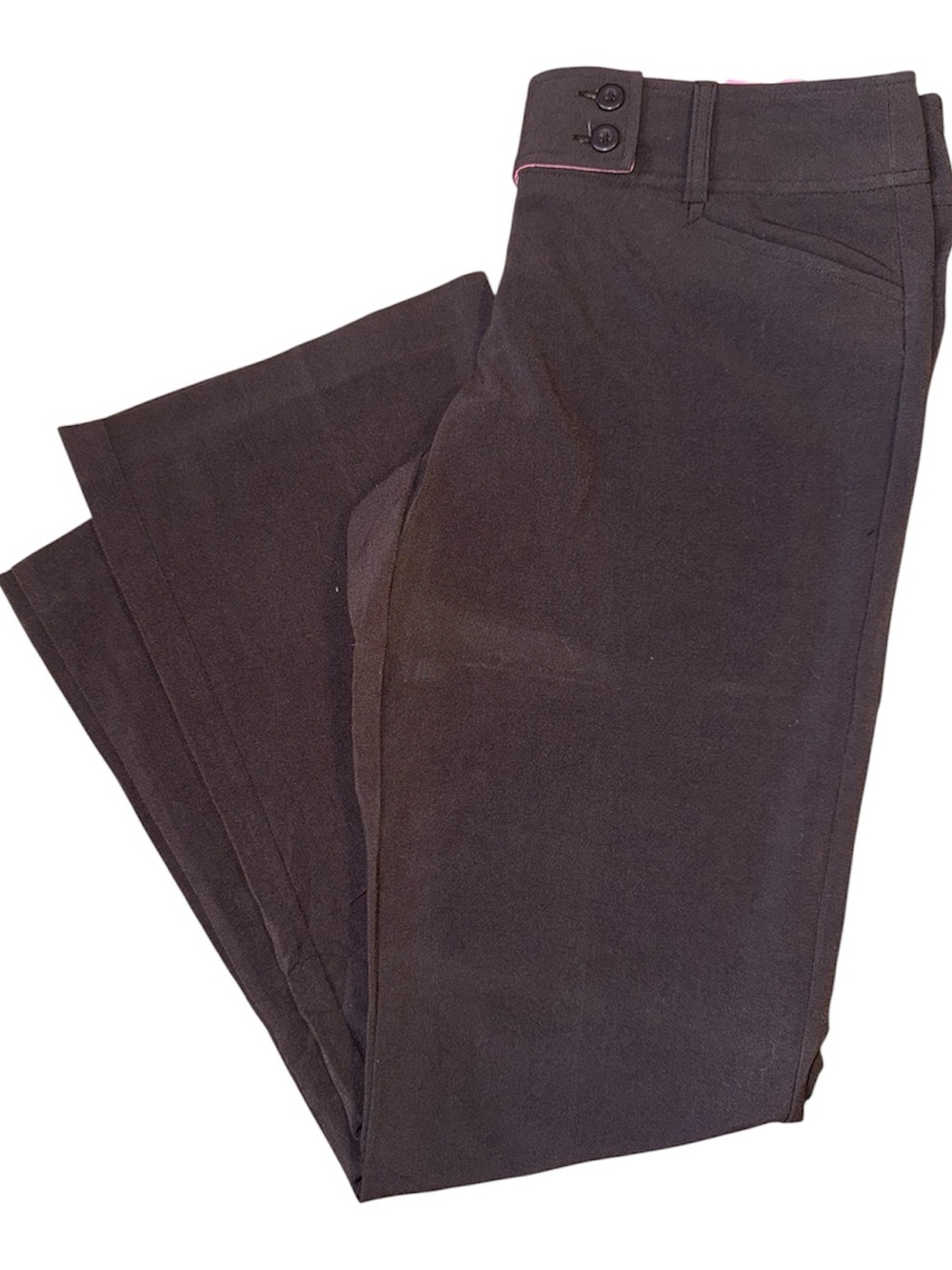 Vintage No Boundaries Stretch Bootcut Flare Dress Pants Brown Pink Lined